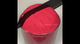 Satisfying and relaxing ASMR of sand being cut