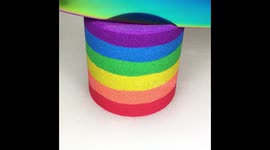 Satisfying Cutting of Rainbow Kinetic Sand ASMR