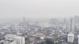 Air pollution blankets Bangkok, Thailand