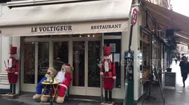 French cafe still decorating even under lockdown