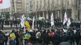 Entrepreneurs gather to protest against potential lockdown in Kyiv, Ukraine