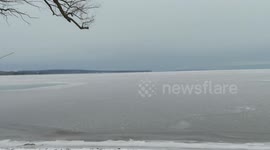 Lake Superior ice you can even hear the ice cracking on the Bay in Ashland WI