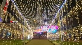 Decorated park for Christmas in the city of Sarajevo