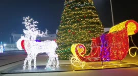 New Year's and Christmas decoration of the park in Sarajevo.