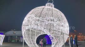 New Year's and Christmas decoration of the park in Sarajevo.