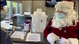 Santa Claus receives COVID-19 vaccination in Las Vegas hospital
