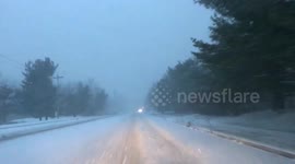 Winter storm weather hits Pennsylvania blanketing roads with snow