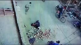 Under-Construction Pillar Collapses On Man On Busy Road