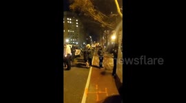 Protesters clash with police near Black Lives Matter Plaza, Washington, USA