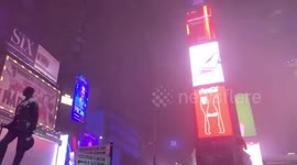 NYC's Times Square slammed with snow amid Winter Storm Gail