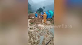 Tropical Depression Vicky causes landslide in Philippines