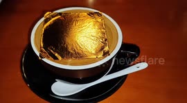 24-karat gold rose coffee latte break!