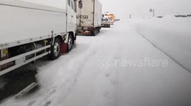 Thousands of motorists stranded on Japanese highway due to record snowfall