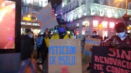 Dia  internacional del migrante en puerta del sol Madrid