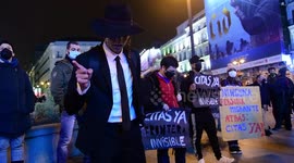 Michael Jackson Baila en el día internacional del inmigrante en puerta del sol Madrid