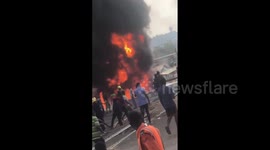 Panic as fuel tanker explodes in Nigerian city