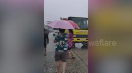 Residents flee homes as Tropical Depression Vicky hits Philippines