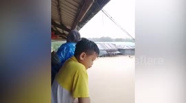 Tropical depression Vicky submerges homes in the Philippines