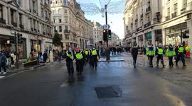 London Police march the streets