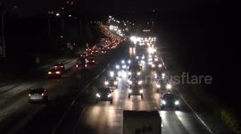 Great escape: Heavy traffic leaves London ahead of capital entering Tier 4 lockdown at midnight