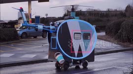 Pensioner decorates mobility scooter as helicopter to help Air Ambulance in Kent, UK