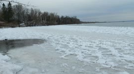 The cool sounds of ice cracking on Lake Superior in Ashland WI