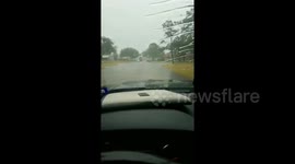 US: Storm System Moves Into Houston, TX, Causing Flooding