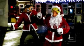 A Christmas ducks dances with Frank Sidebottom