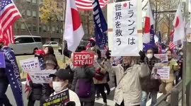 Trump-supporting group hold 'stop the steal' march in Osaka, Japan
