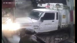 Watch moment angry son rams truck into hospital treating his parents in India