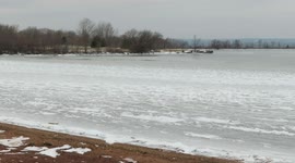 The start of ice fishing season on Lake Superior in Ashland WI