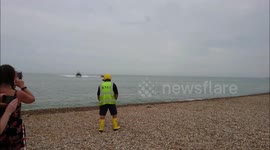 Shannon Class RNLI Lifeboat - Beaching Recovery at Dungeness