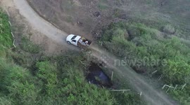 Truck on rural road