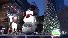 Colourful Christmas decorations brighten up Bangkok, Thailand