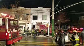 FDNY firetruck rams in to the side of a Brooklyn building,  6 people were injured and rushed to the hospital
