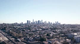 Los Angeles Skyline Establishing Shot (Aerial, Medium, 4k)