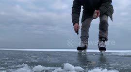 Setting frozen methane bubbles on fire