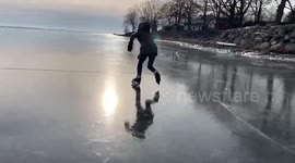 Skating on a frozen lake