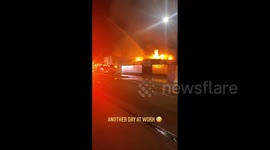 US: Commercial Structure On Fire In North Hollywood, California