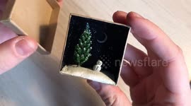Artist handcrafts beautiful Christmas diorama for her mom