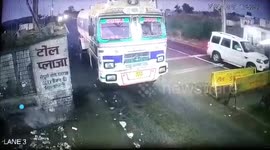 Watch - In a massive accident caught on cam , speeding car hits truck from behind moving it for few meters