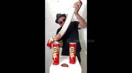 Artist makes paper-layered Pringles can that stretches the imagination to the limit