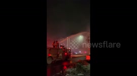 US: Overturned Truck Catches Fire On Long Island Expressway In Queens, NY 2
