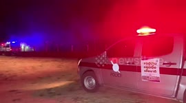 Thai Farmer's Camp Fire Burns Down Cattle Stall