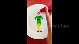 Food artist recreates Christmas movie character 'Buddy the Elf' out of frosting