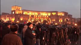 Armenians protest the resignation of Prime Minister Pashinyan in Yerevan, Armenia