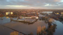 This video shows how heavy rain and flooding across the country brought a wet Christmas to many Brits