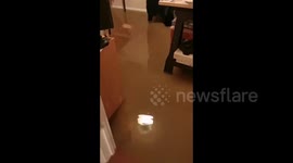 Heavy rain causes severe flooding in Norfolk, UK on Christmas Eve