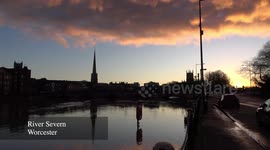 Extensive Flooding of River Severn in Worcestershire With Further Weather Warnings on the Way