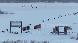 Lake Superior In Wisconsin freezes amid delighted fishermen
